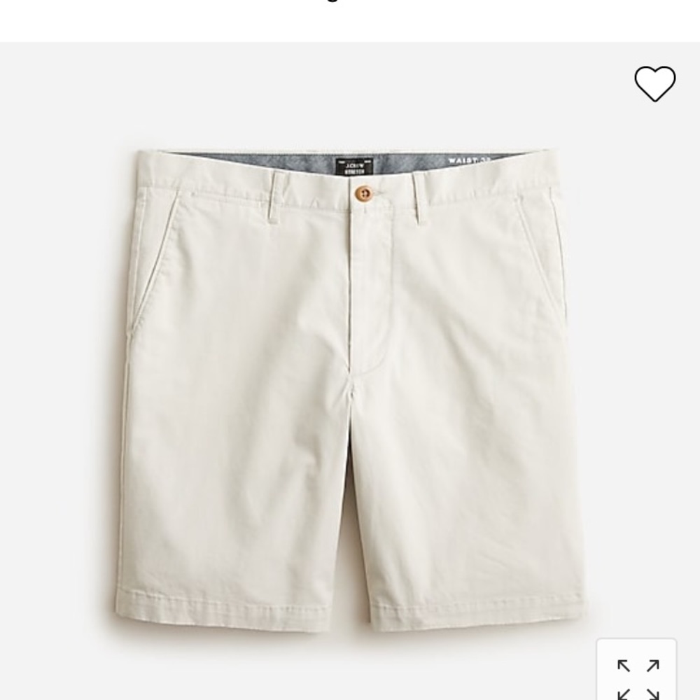 J Crew tan 9 inch inseam stretch shorts size 35